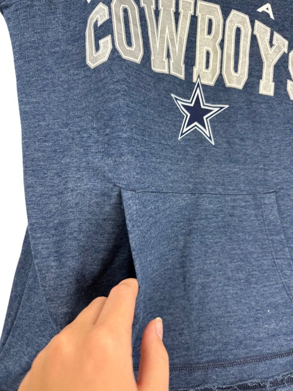 Dallas Cowboys Hoodie Women's L Blue V Neck Long Sleeve NFL Team Apparel - Picture 8 of 11